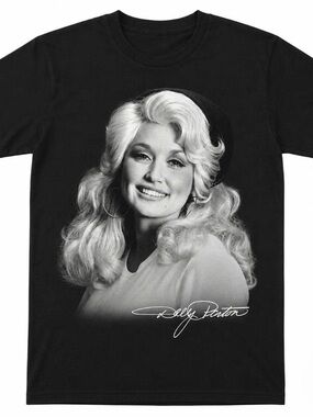 Black Graphic Women's Tee With Dolly Parton Memorial Tee